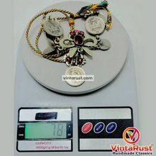 Load image into Gallery viewer, Handmade Vintage Coins Tribal Choker With Stone