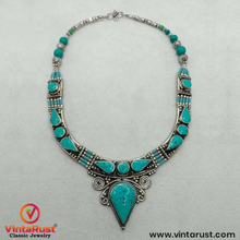 Load image into Gallery viewer, Statement Turquoise Nepalese Tribal Choker Necklace