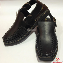 Load image into Gallery viewer, Men’s Handmade Black Peshawari Chappal