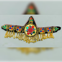Load image into Gallery viewer, Handmade Golden Headpiece Unique Glass Stones Matha Patti