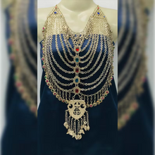 Load image into Gallery viewer, Multilayers Bib Necklace With Dangling Massive Pendant