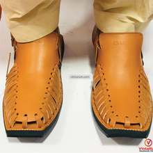 Load image into Gallery viewer, Premium Tan Leather Peshawari Chappal