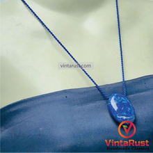 Load image into Gallery viewer, Lapis Lazuli Gemstone Oval Shape Pendant Necklace