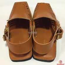Load image into Gallery viewer, Premium Tan Leather Peshawari Chappal