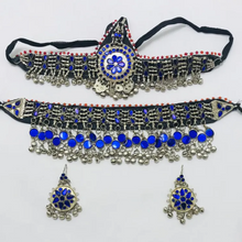 Load image into Gallery viewer, Blue Glass Stones Ethnic jewellery Set