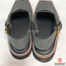 Load image into Gallery viewer, Handmade Grey Peshawari Chappal Sandals