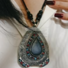 Load image into Gallery viewer, Black Gemstone Necklace With Coral And Turquoise Beads with Cuff Bracelet