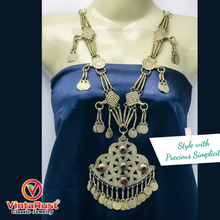 Load image into Gallery viewer, Long Tribal Bohemian Necklace With Tassels