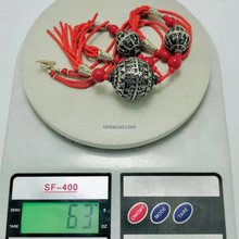 Load image into Gallery viewer, Handmade Red Beaded Necklace with Tribal Tassel Pendant