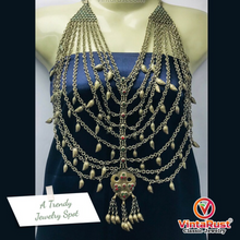Load image into Gallery viewer, Multilayers Bib Necklace with Massive Dangling Pendant