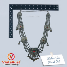 Load image into Gallery viewer, Handmade Antique Bib Necklace With Pendant