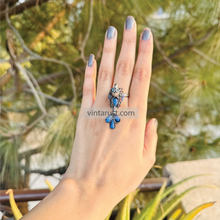 Load image into Gallery viewer, Antique Bird-Inspired Gemstone Ring