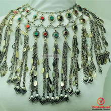 Load image into Gallery viewer, Unique Afghan Kuchi Necklace,Gypsy Multi-Layered Tribal Jewelry