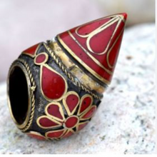 Load image into Gallery viewer, Handmade Ethnic Cone Vintage Massive Kuchi Ring