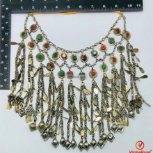 Load image into Gallery viewer, Unique Afghan Kuchi Necklace,Gypsy Multi-Layered Tribal Jewelry