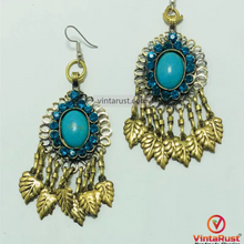 Load image into Gallery viewer, Handmade Turquoise Boho Chandelier Dangle Earrings