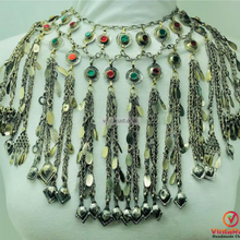 Load image into Gallery viewer, Unique Afghan Kuchi Necklace,Gypsy Multi-Layered Tribal Jewelry