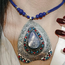 Load image into Gallery viewer, Trendy Lapis Lazuli Pendant Necklace