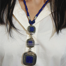 Load image into Gallery viewer, Lapis Lazuli Stone Jewelry Necklace with Lapis Bracelet