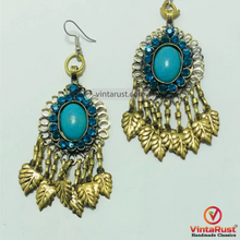 Load image into Gallery viewer, Turquoise Handmade Kuchi Boho DangleChandelier Earrings