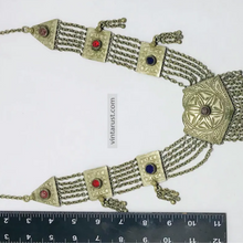 Load image into Gallery viewer, Silver Kuchi Necklace, Boho Statement Necklace