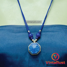 Load image into Gallery viewer, Genuine Royal Blue Lapis Lazuli Stones Necklace