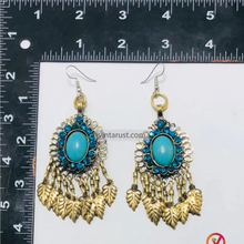 Load image into Gallery viewer, Handmade Turquoise Boho Chandelier Dangle Earrings