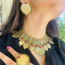 Load image into Gallery viewer, Handmade Gold Coins Chokers And Earrings with Jewelry Set