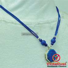 Load image into Gallery viewer, Genuine Royal Blue Lapis Lazuli Stones Necklace