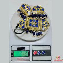 Load image into Gallery viewer, Blue Statement Choker Necklace With Earrings