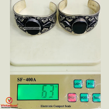 Load image into Gallery viewer, Vintage Black Stone Adjustable Cuff Bracelet