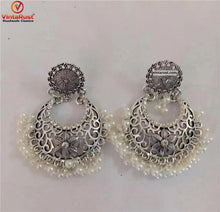 Load image into Gallery viewer, Ethnic Handmade Silver Tone Earrings With Pearls
