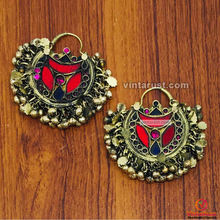 Load image into Gallery viewer, Handmade Hoop Earrings With Multicolor Stones