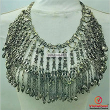 Load image into Gallery viewer, Silver Kuchi Oversized Dangling Tassels Necklace