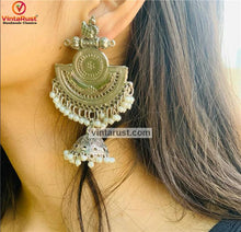 Load image into Gallery viewer, Oxidized Silver Indian Massive Earrings