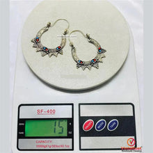 Load image into Gallery viewer, Antique Silver Boho Hoop Statement Earrings