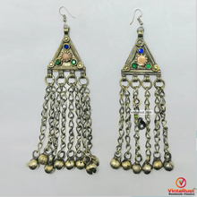 Load image into Gallery viewer, Vintage Silver Long Bells Earrings