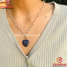 Load image into Gallery viewer, Blue Rhodonite Stone Heart Shape Pendant