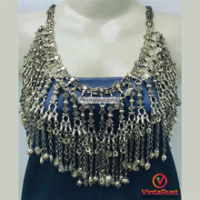Load image into Gallery viewer, Silver Kuchi Oversized Dangling Tassels Necklace