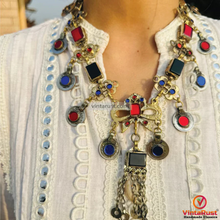 Load image into Gallery viewer, Bohemian Tribal Necklace with Colorful Stones
