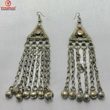 Load image into Gallery viewer, Vintage Silver Long Bells Earrings