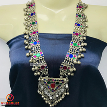 Load image into Gallery viewer, Kuchi Boho Necklace With Multicolor Glass Stones