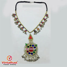Load image into Gallery viewer, Antique Beaded Chain Pendant Necklace