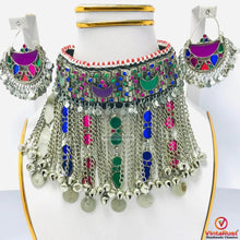 Load image into Gallery viewer, Silver Kuchi Handmade Tribal Jewelry Set