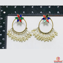 Load image into Gallery viewer, Big Round Hoop Earrings With Pearls