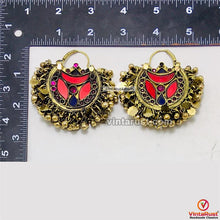 Load image into Gallery viewer, Handmade Hoop Earrings With Multicolor Stones