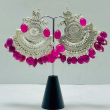 Load image into Gallery viewer, Indian Oxidized Big Earrings With Beads