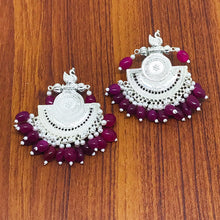 Load image into Gallery viewer, Indian Oxidized Big Earrings With Beads