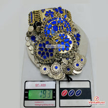 Load image into Gallery viewer, Kuchi Blue Glass Coin Jewelry Set