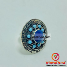 Load image into Gallery viewer, Kuchi Tribal Nomad Ring with Lapis Lazuli